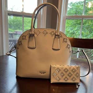 Kate Space Sylvia Perforated Satchel & Wallet